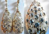 Brinco dourado com strass 004